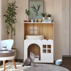 Maison d'arbre de condo de chat en bois moderne de haute qualité écologique <span class=keywords><strong>avec</strong></span> motif animal - Product Image 2