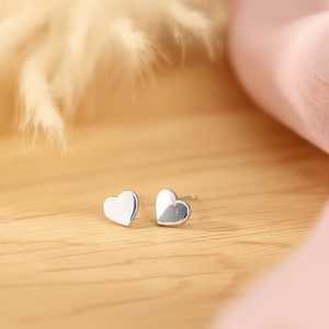 Orecchini a perno Zina a forma di cuore, placcati oro, 6 mm, gioielli alla moda, regalo unisex - Product Image 3