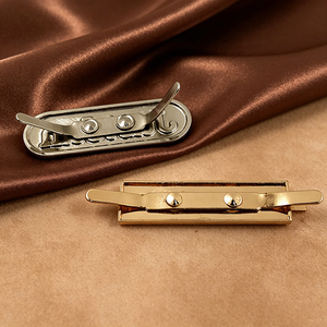 Rectangle Metal Clothing Label Stitch Plating Garment Use <b>Gold</b> Silver Tone - Product Image 1