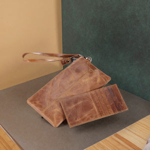 Nuova <span class=keywords><strong>pochette</strong></span> da <span class=keywords><strong>uomo</strong></span> di grande capacità portafoglio in morbida <span class=keywords><strong>pelle</strong></span> Casual busta borsa pazy Horse <span class=keywords><strong>pelle</strong></span> <span class=keywords><strong>pochette</strong></span> portafogli - Product Image 2