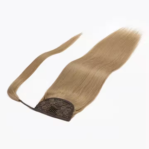 Queue de cheval à clipser en cheveux humains russes bruns dorés, lisses, réalistes et confortables, de 8 à 28 pouces – Meilleure vente - Product Image 6