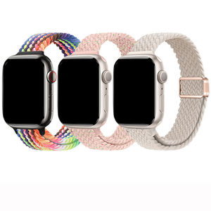 สายรัดข้อมืออัจฉริยะปรับได้สายรัดแม่เหล็กริบบิ้นถักระบายอากาศสายไนล่อนยืดหยุ่นสำหรับแอปเปิ้ล - Product Image 1