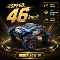 Camion RC HOSHI N516 1/10 4WD avec lumières LED, véhicule tout-terrain, monster truck télécommandé rapide, jouet pour hobby, 3 batteries