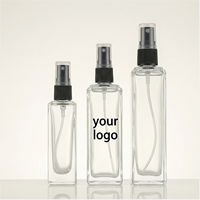 Flacon carré en verre personnalisé pour parfum, sérum, huile essentielle, vaporisateur, soin de la peau - Vente flash