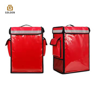 Sac à dos isotherme doré pour livraison de repas avec panneau solaire, grand sac de livraison de pizzas chaud/froid, 4 poches pour la restauration et le camping