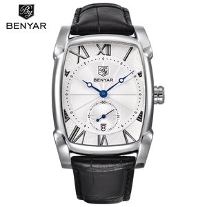 Benyar <b>Men's</b> Quartz <b>Watch</b> Analog 30M Waterproof Date Display Leather Strap BY-5114 - Product Image 1