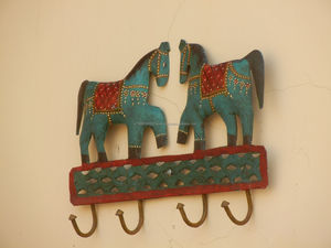 Lightweight Animal Iron Horse Wall Hanger Hand Painted 2 <b>Hook</b> Eco-Friendly <b>Coat</b> Rack for Home Decor Bathrooms and Kitchens - Product Image 2