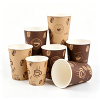 Gobelet à café en papier compostable, imperméable, à paroi simple, avec logo personnalisé imprimé, taille personnalisée, papier de qualité alimentaire écologique pour boissons chaudes