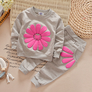 Spring Cotton Sunflower 2pcs <b>Kids</b> Baby Set Turkey Wholesale Children's Boutique Clothes Girls - Product Image 3