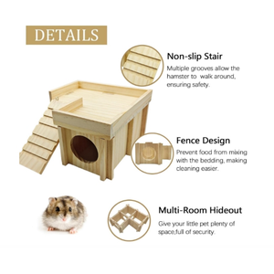 Maisonnette <span class=keywords><strong>en</strong></span> <span class=keywords><strong>bois</strong></span> avec escalier et fenêtre pour petits animaux – Habitat et abri - Product Image 3