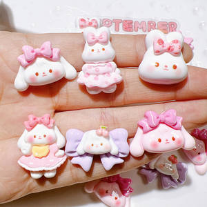 Mode Belle Mignon Animal Chien Arc Résine Cabochon Résine Charmes Pour Cadeau <span class=keywords><strong>Miniature</strong></span> Fée Jardin Décoration - Product Image 1