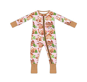 <span class=keywords><strong>Pijama</strong></span> de Bambú de Manga Larga para Recién Nacido, Disponible para Compra, con Estampado de Pingüino y Estrella de Nieve, Cierre YKK, Suave, para Invierno - Product Image 6