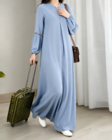 Nouvelle Arrivée 2026 – Robe Abaya Modeste Ramadan Élégante Verte à Paillettes Manches Longues pour Femmes Musulmanes de Dubaï et du Moyen-Orient – Personnalisable