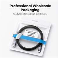 Câble USB-C vers USB-C USB4 toutes fonctions, transfert de données 40 Gbit/s, charge PD 240 W, vidéo 8K, tressé en nylon, OEM ODM, logo personnalisé
