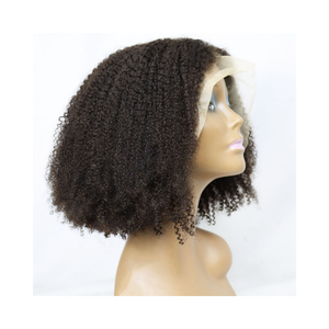 Vente en gros Perruque <span class=keywords><strong>afro</strong></span> frisée Cheveux humains <span class=keywords><strong>afro</strong></span> 13*4*1 T Perruques dentelle frontale Perruques fabriquées à la machine - Product Image 2