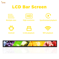 Haute définition 35 pouces écran de barre LCD intérieur barre extensible bandes d'étagère présentoir écran publicitaire pour supermarché