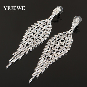 Retro Fashion European American Long Crystal Rhinestone Alloy <b>Earrings</b> Full Exaggerated Atmospheric <b>Tassel</b> Drop <b>Earrings</b> Women - Product Image 3