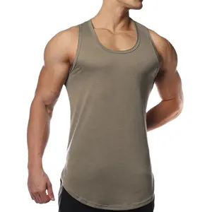 Toptan özel spor kıyafetleri uydurma spor stringer egzersiz artı boyutu tankı üstleri erkek atletik nefes tank top erkekler için