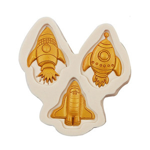 Moule en silicone DIY pour gâteau et fondant, motif fusée spatiale et vaisseau spatial 3D, classique, populaire, à prix d'usine - Product Image 4