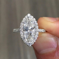 Huitan Groothandel Mode Vrouwen Zilver Valentines Diamanten Ringen Bruiloft Zirkonia Anillos Sieraden Verkopers Verlovingsring