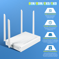 Módem de Fibra Óptica WiFi5 AC1200 GPON ONU Doble Banda 2.4G y 5G hasta 1200Mbps 2*USB2.0 VoIP 4*10/100/1000M Puertos RJ45 XPON