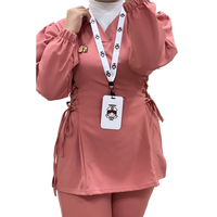 YUHONG Custom Damen Nagel Beauty Spa Uniform Peeling Neue Mode Plus Size Salon Verstellbare Spitze Gestrickte Tunika Krankenhaus uniformen