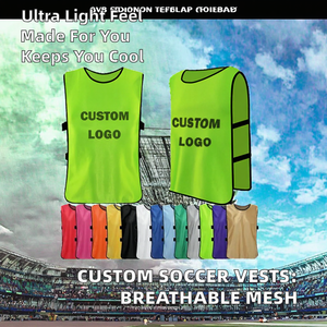 Chalecos de Entrenamiento de Fútbol Premium, Personalizables, Transpirables, Ligeros, 100% Poliéster, Unisex, Adultos, Sin Mangas, Cuello Redondo - Product Image 2