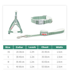 丈夫で丈夫な調節可能な柔らかい竹繊維麻綿なめらかな犬の鎖とハーネス - Product Image 4