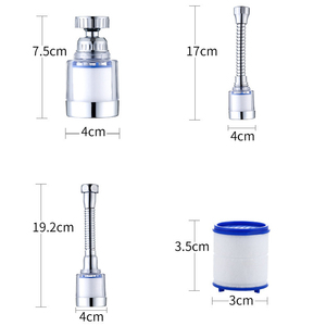 SANIPRO Robinet de <span class=keywords><strong>lavabo</strong></span> de salle de bain rotatif à 360 degrés, filtre purificateur d'eau pour robinet de cuisine, adaptateur d'extension de buse de pulvérisation - Product Image 6