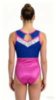 Expédition rapide Justaucorps de gymnastique pour enfants rose et bleu royal Mystique sans manches, articulé, pour l'entraînement et la performance, en Spandex/Nylon