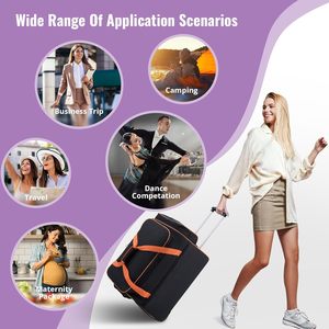 Bolsa de viaje de uso múltiple con muestra gratis, bolsa de lona de gran tamaño, bolsa de baile, portador rodante con perchero y ruedas - Product Image 6
