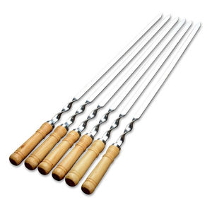 Brochetas Kabob <span class=keywords><strong>de</strong></span> 6 uds., juego <span class=keywords><strong>de</strong></span> <span class=keywords><strong>pinchos</strong></span> para barbacoa <span class=keywords><strong>de</strong></span> acero inoxidable para carne, camarones, <span class=keywords><strong>pollo</strong></span>, <span class=keywords><strong>verduras</strong></span> <span class=keywords><strong>con</strong></span> mango <span class=keywords><strong>de</strong></span> madera - Product Image 1