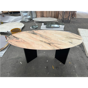 Table ovale en marbre italien Fantastique Rouge <span class=keywords><strong>Rose</strong></span> Breccia Rosa - Product Image 5