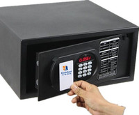 Sachikoo SN-2042CARD Coffre-fort électronique trois-en-un avec serrure à carte numérique et mot de passe pour hôtels, en acier laminé à froid
