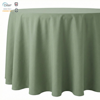 Nappe ronde en polyester verte de 132 pouces, résistante à l'eau, pour hôtel, banquet, événement, location, approvisionnement en gros