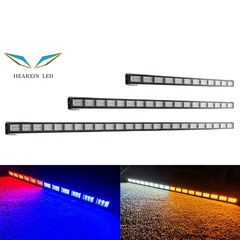 22" Driving Car Light Bar Offroad LED Lamp Bar Dual Color Strobe Flashing 4X4 LED bars for Truck Excavator Tractor