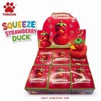Jouet Squishy Canard Fraise TPR, Canard Squishy Extensible Doux, Canard Squishy Géant, Jouet Sensoriel à Presser, Jouets Squishy Nouveauté TONGXIN