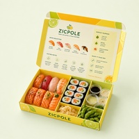Boîte de livraison de sushi pliable en papier écologique, résistante à la graisse et aux fuites, avec compartiments, pour la nourriture japonaise, portable