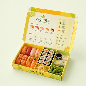 Boîte de livraison de <span class=keywords><strong>sushi</strong></span> pliable en papier écologique, résistante <span class=keywords><strong>à</strong></span> la graisse et aux fuites, avec compartiments, pour la nourriture japonaise, portable - Product Image 1