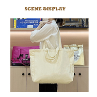 2024 nouvelle mode toile sac pour boutique publicité femmes collège étudiant classe unique épaule sac à main décontracté avec fermeture éclair