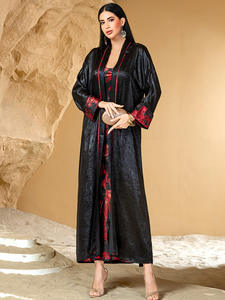 Emirat <span class=keywords><strong>Arabe</strong></span> Moyen-Orient Classique 2 Pièces Ensemble Robe Maxi Diamants Faits à la Main - Product Image 5