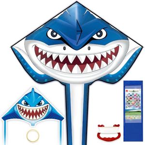 Cerfs-volants Requin, Dragon, Licorne et <span class=keywords><strong>Avion</strong></span>, Jouets Volants Faciles à Piloter, Grand <span class=keywords><strong>Cerf</strong></span>-<span class=keywords><strong>volant</strong></span> pour Garçons et Filles, Activités de Plage, de Parc et de Fête en Plein Air - Product Image 1