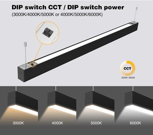 ShineLong Modern Design FCC LED Linear <b>Strip</b> <b>Light</b> 2ft 4ft <b>8ft</b> 20w 40w 80w 1-10V Dim DIP Switch Power High CRI 80 140lm/W - Product Image 4