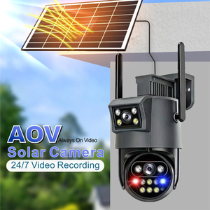 กล้องวงจรปิด AOV 4G พลังงานแสงอาทิตย์ สำหรับภายนอกอาคาร แบบ PTZ ความละเอียด 5MP มองเห็นในเวลากลางคืน ตรวจจับความเคลื่อนไหว กันน้ำมาตรฐาน IP66 ใช้งานง่ายผ่านแอพ ภาพสีเต็มรูปแบบ พร้อมระบบเสียงสองทาง - Product Image 4