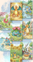 Porte-cartes portable YS avec impression colorée, étui de rangement pour cartes, étui à cartes en papier artistique de dessin animé, cadeau pour enfants, cadeau pour les rassemblements