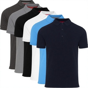 Polo de Manga Corta para Hombre, de Algodón, Color Sólido, Transpirable, Corte Regular, Diseño de Punto, Cierre con Botones - Product Image 1