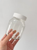 Pot en verre transparent de qualité alimentaire recyclable de 150g 350g avec couvercle en plastique pour pâte à tartiner, chocolat, noisettes, beurre de cacahuète, sauces