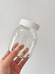Pot en verre transparent de qualité alimentaire recyclable de 150g <span class=keywords><strong>350g</strong></span> avec couvercle en plastique pour pâte à tartiner, chocolat, noisettes, beurre de cacahuète, sauces - Product Image 2