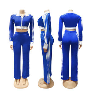 Viviblook Z722ST05 <b>Women</b> <b>Outfits</b> Tracksuit Casual Zipper Cardigan Jacket Top Slim Fit Casual Pants Plus Zise Set 2 Piece Sets - Product Image 5