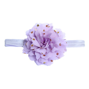 Bandeau élastique en mousseline de soie pour enfants, estampage à chaud, tissu à pois, fleur stéréo, pour enfants, exportation européenne et américaine - Product Image 4